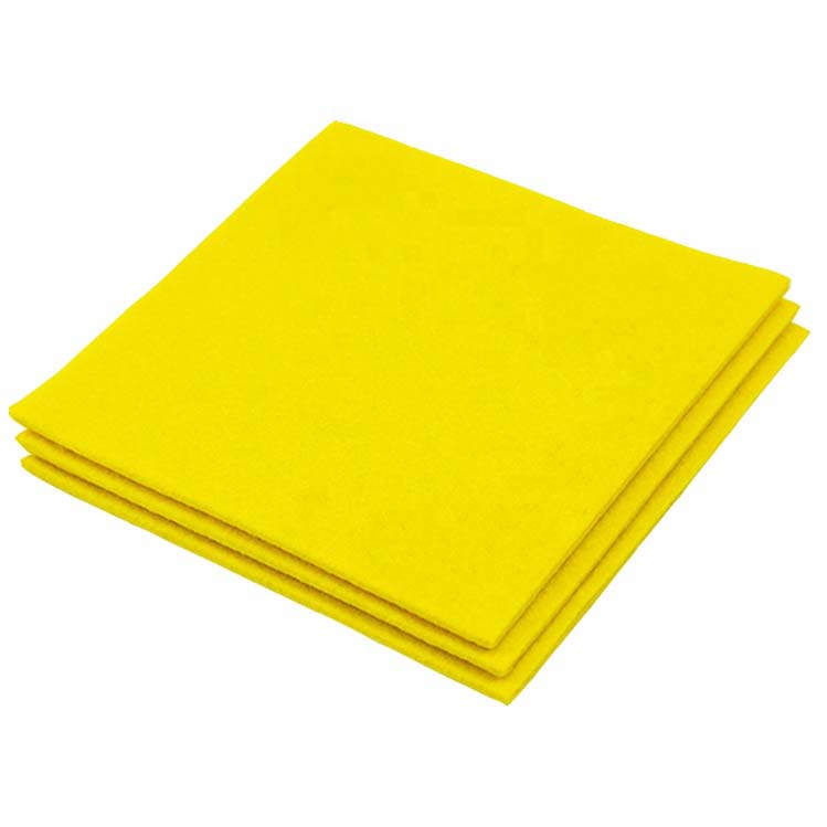BSCI ISO9001 Needle Yellow Non-woven Cleaning Cloth Reusable And Absorbent Wipes