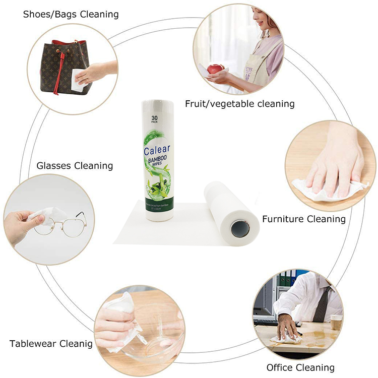 Compostable Organic Bamboo Fiber Cleaning Towel Rags